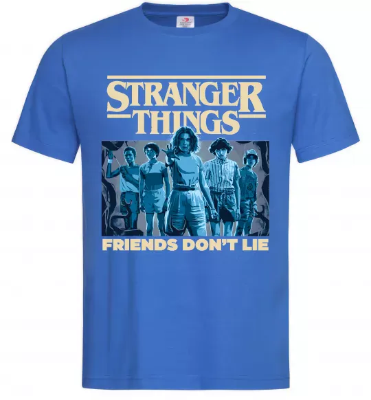 Чоловіча футболка Friends don`t lie Stranger things Яскраво-синій фото