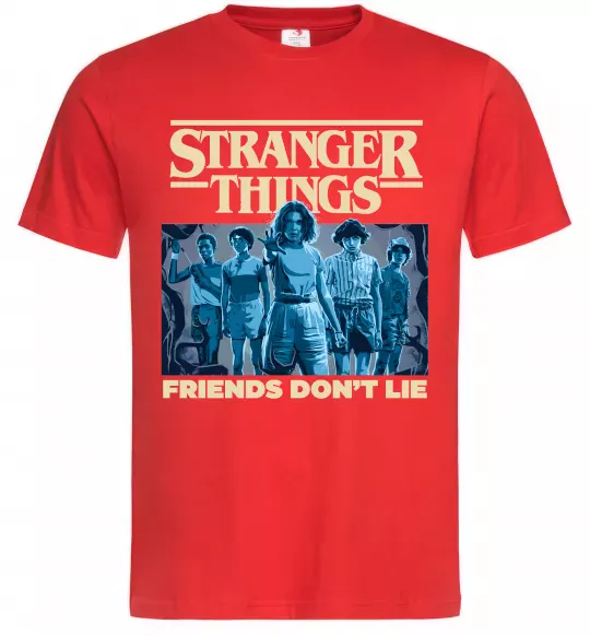 Чоловіча футболка Friends don`t lie Stranger things Червоний фото