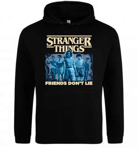 Женская толстовка (худи) Friends don`t lie Stranger things Черный фото