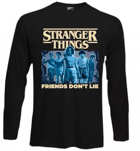 Лонгслив Friends don`t lie Stranger things Черный фото