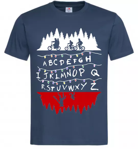 Мужская футболка Stranger things ABCD Темно-синий фото