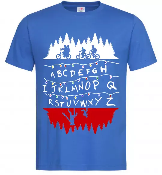 Мужская футболка Stranger things ABCD Ярко-синий фото