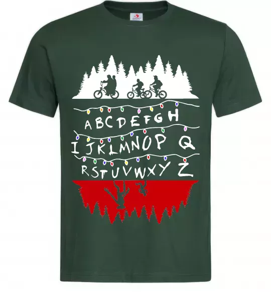 Мужская футболка Stranger things ABCD Темно-зеленый фото