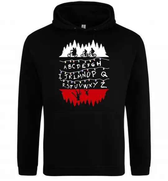 Женская толстовка (худи) Stranger things ABCD Черный фото