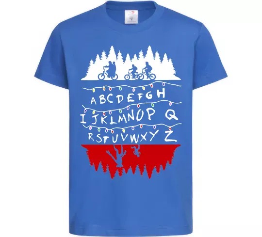 Детская футболка Stranger things ABCD Ярко-синий фото