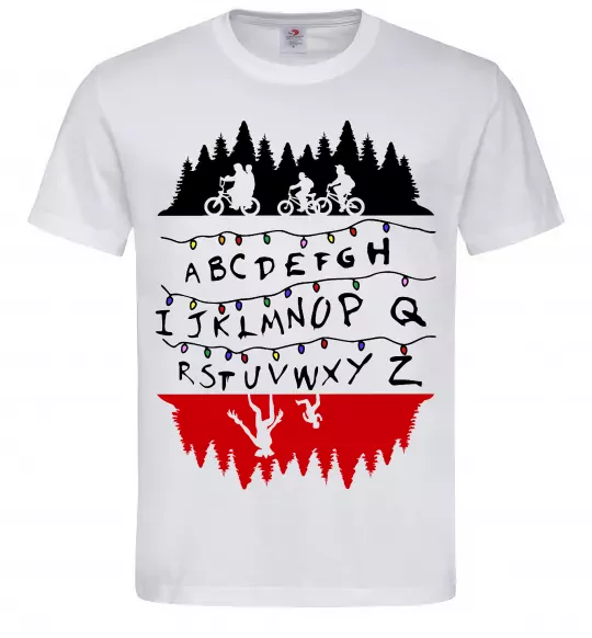 Мужская футболка Stranger things ABCD Белый фото
