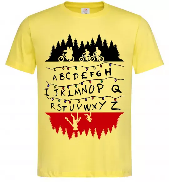 Мужская футболка Stranger things ABCD Лимонный фото
