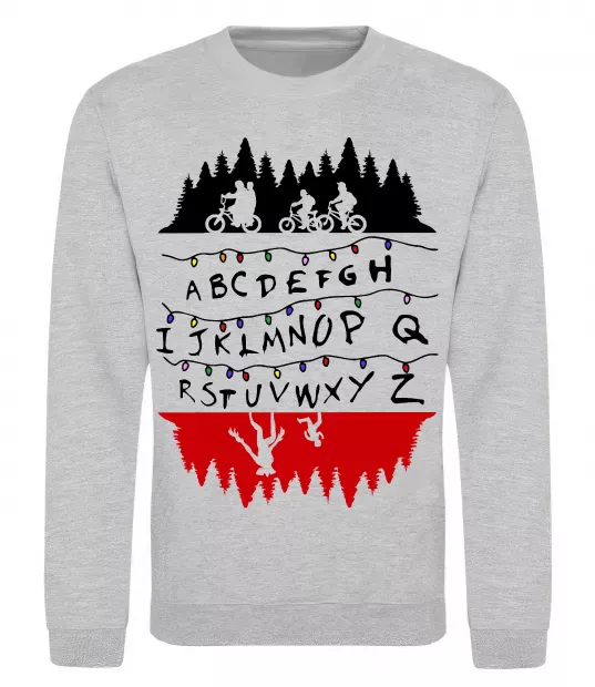 Свитшот Stranger things ABCD Серый меланж фото