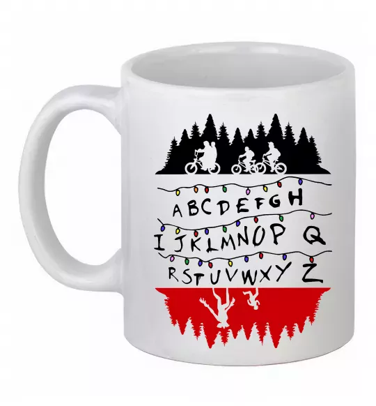 Чашка керамічна Stranger things ABCD Білий фото