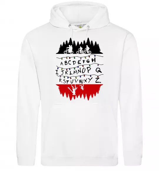 Женская толстовка (худи) Stranger things ABCD Белый фото