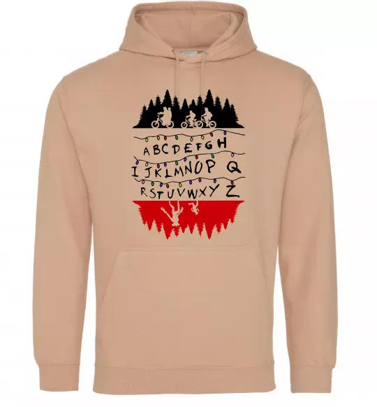 Женская толстовка (худи) Stranger things ABCD Песочный фото