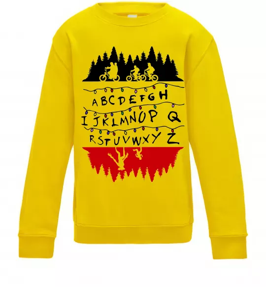 Детский Свитшот Stranger things ABCD Солнечно желтый фото