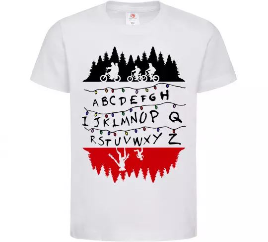Детская футболка Stranger things ABCD Белый фото