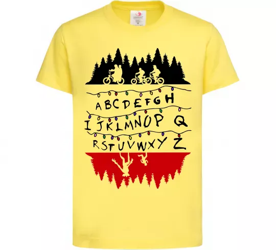 Детская футболка Stranger things ABCD Лимонный фото