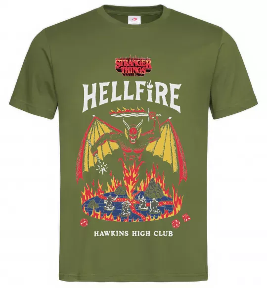 Мужская футболка Hellfire Оливковый фото