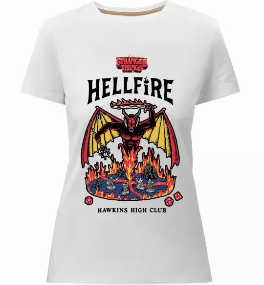 Женская премиум футболка Hellfire Белый фото