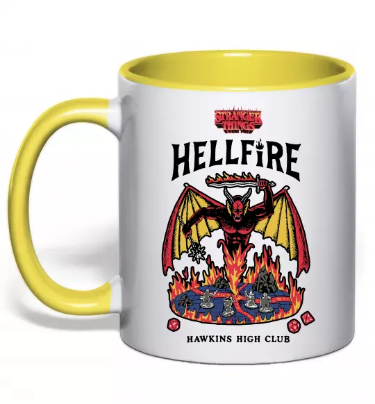 Чашка с цветной ручкой Hellfire Солнечно желтый фото