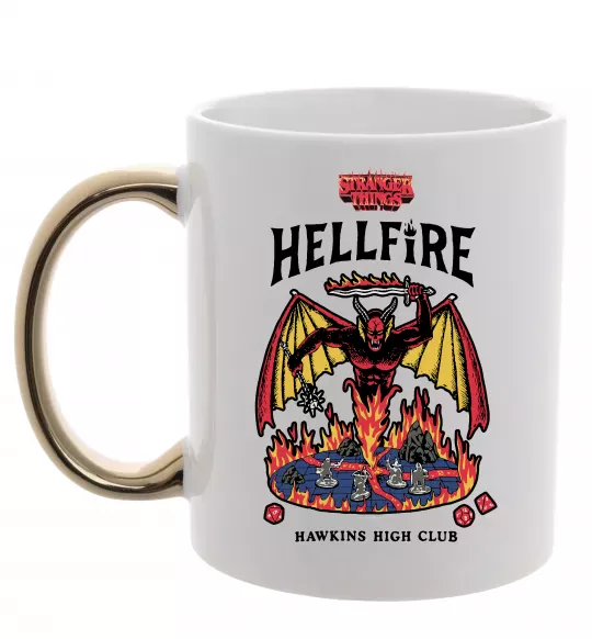 Чашка с цветной ручкой Hellfire Золото фото