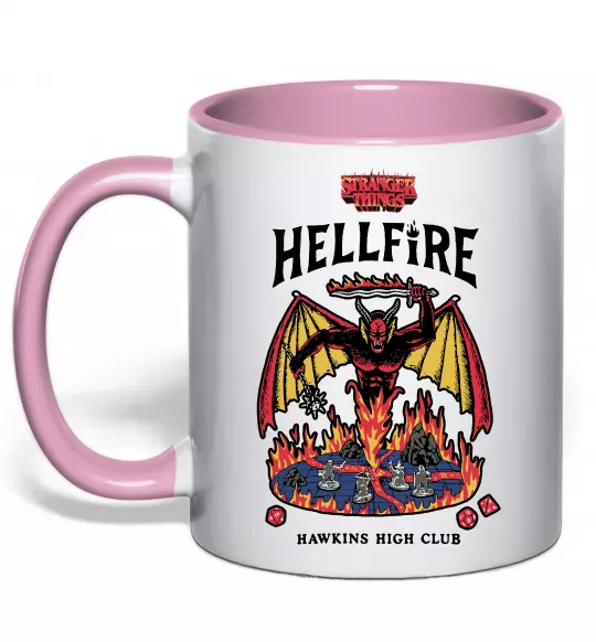 Чашка с цветной ручкой Hellfire Нежно розовый фото