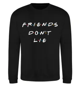 Свитшот Stranger things Friends don`t lie Черный фото