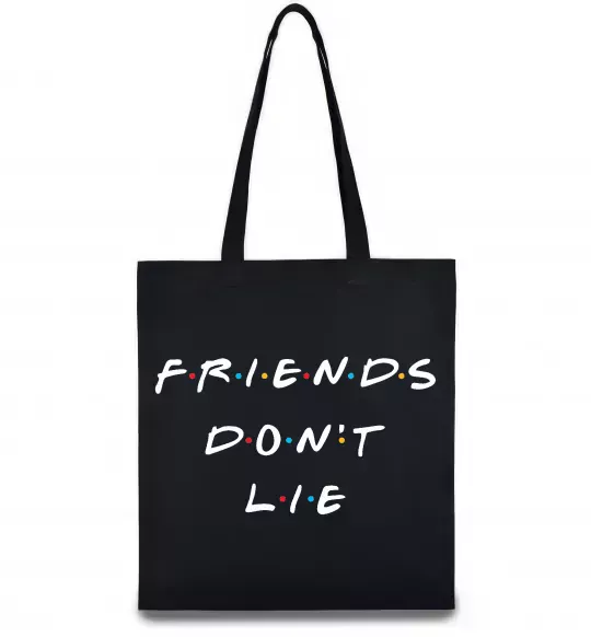 Еко-сумка Stranger things Friends don`t lie Чорний фото