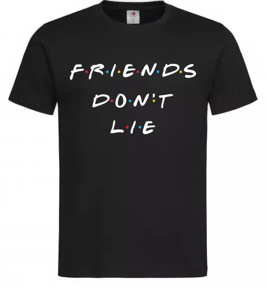 Чоловіча футболка Stranger things Friends don`t lie Чорний фото