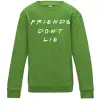Детский Свитшот Stranger things Friends don`t lie Лаймовый фото