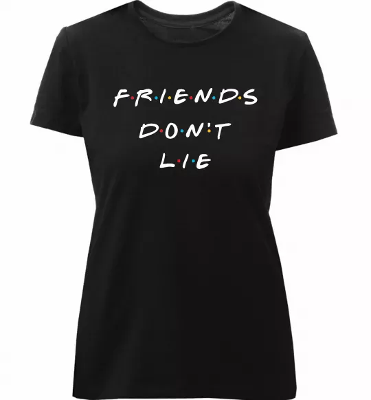 Жіноча преміум футболка Stranger things Friends don`t lie Чорний фото