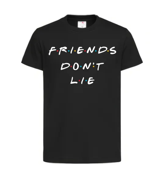 Дитяча футболка Stranger things Friends don`t lie Чорний фото