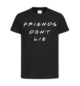 Дитяча футболка Stranger things Friends don`t lie Чорний фото