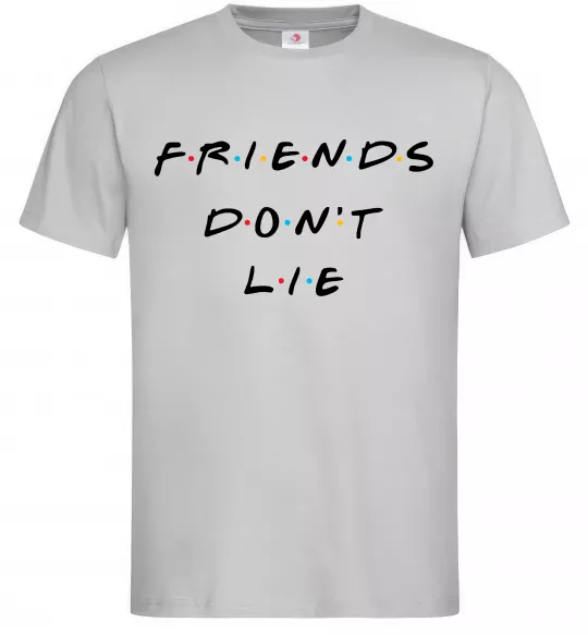 Чоловіча футболка Stranger things Friends don`t lie Сірий фото