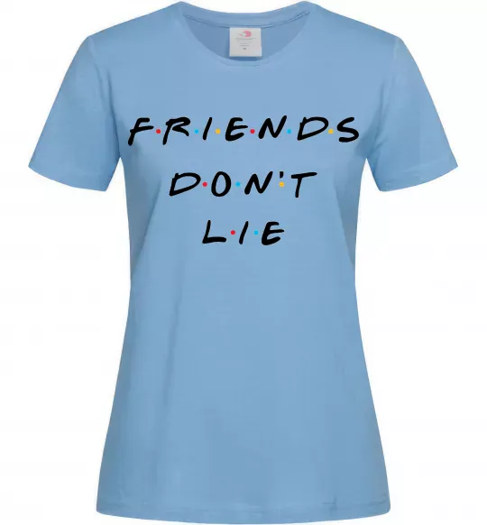 Женская футболка Stranger things Friends don`t lie Голубой фото