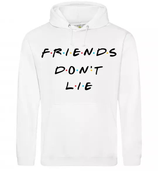 Чоловіча толстовка (худі) Stranger things Friends don`t lie Білий фото