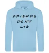 Чоловіча толстовка (худі) Stranger things Friends don`t lie Блакитний фото