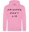 Женская толстовка (худи) Stranger things Friends don`t lie Розовый фото