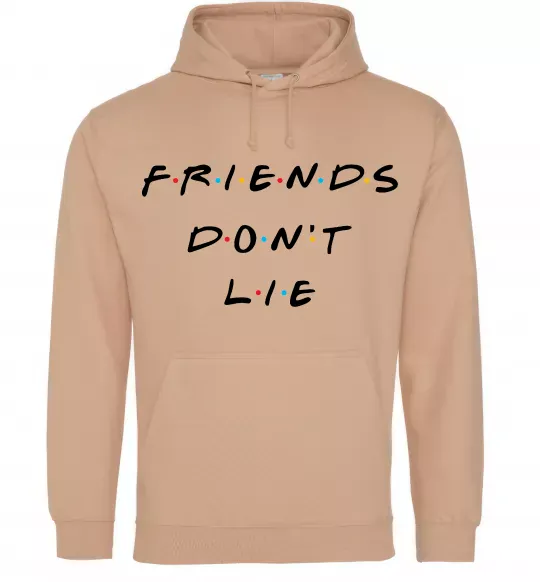 Женская толстовка (худи) Stranger things Friends don`t lie Песочный фото