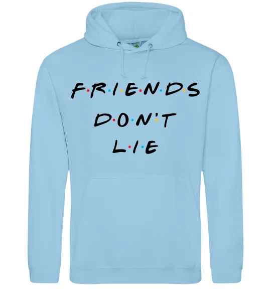 Женская толстовка (худи) Stranger things Friends don`t lie Голубой фото
