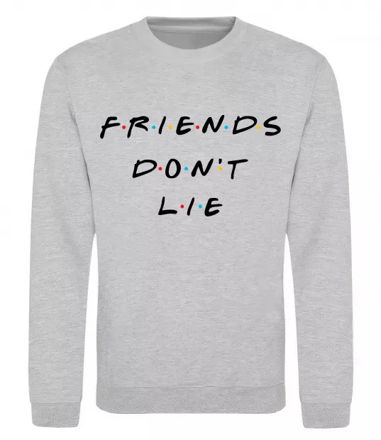 Свитшот Stranger things Friends don`t lie Серый меланж фото