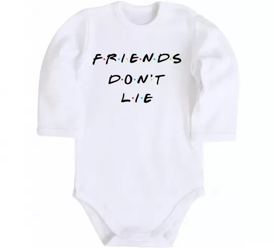 Детский боди Stranger things Friends don`t lie Белый фото