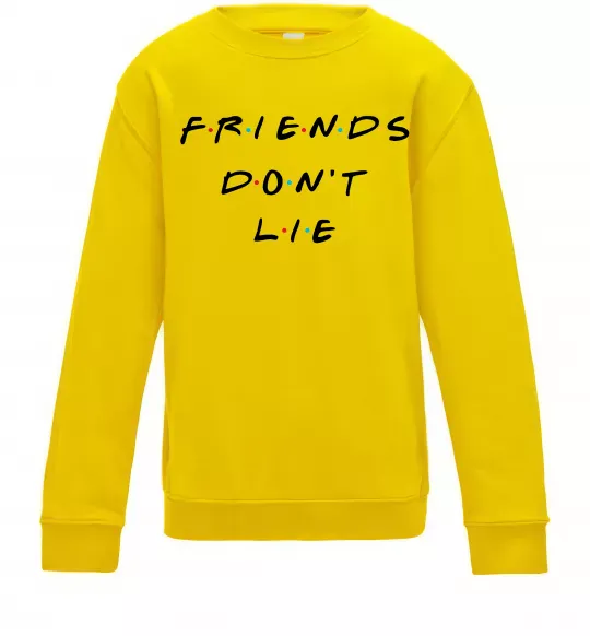 Детский Свитшот Stranger things Friends don`t lie Солнечно желтый фото