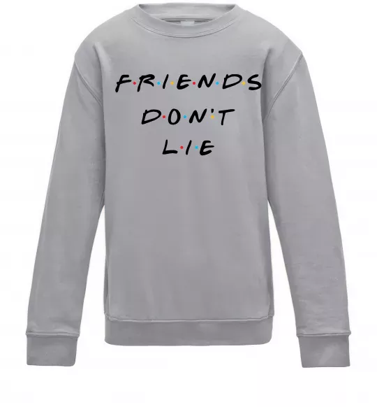 Детский Свитшот Stranger things Friends don`t lie Серый меланж фото