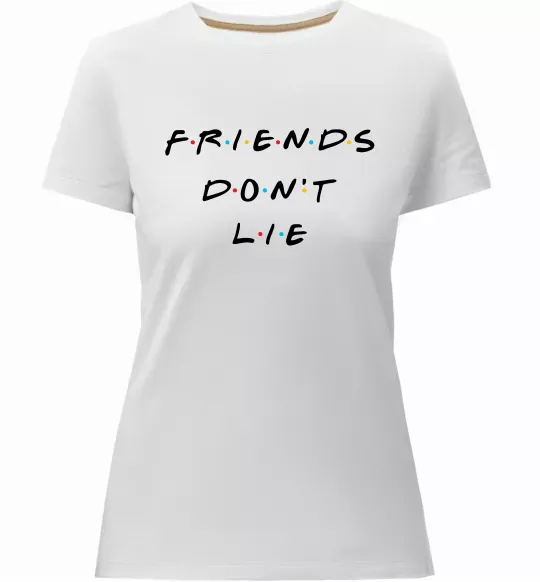 Жіноча преміум футболка Stranger things Friends don`t lie Білий фото