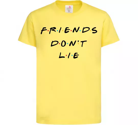 Детская футболка Stranger things Friends don`t lie Лимонный фото