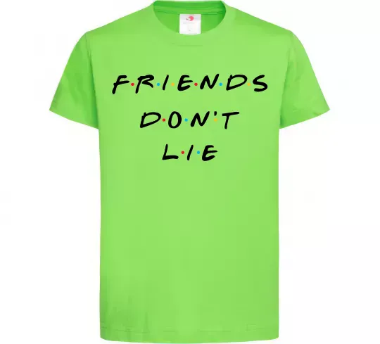 Детская футболка Stranger things Friends don`t lie Лаймовый фото