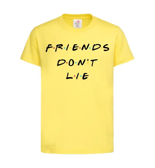 Дитяча футболка Stranger things Friends don`t lie Лимонний фото