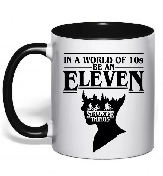 Чашка з кольоровою ручкою Be an eleven Чорний фото