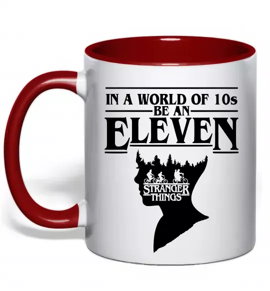 Чашка з кольоровою ручкою Be an eleven Червоний фото