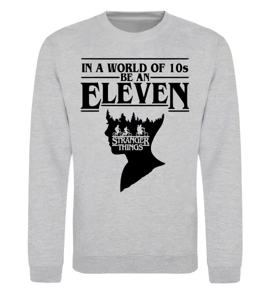 Свитшот Be an eleven Серый меланж фото