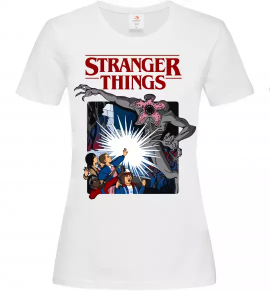 Женская футболка Art stranger things Белый фото