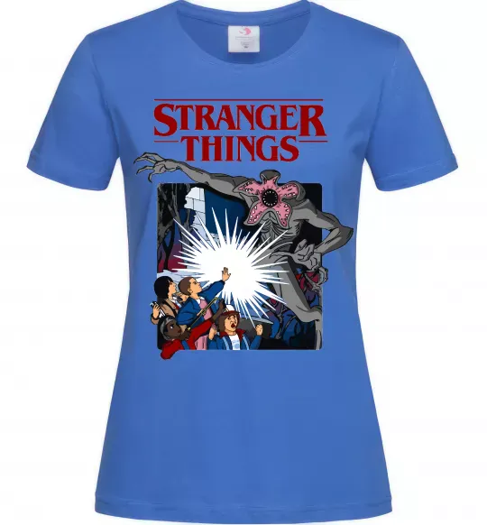 Женская футболка Art stranger things Ярко-синий фото